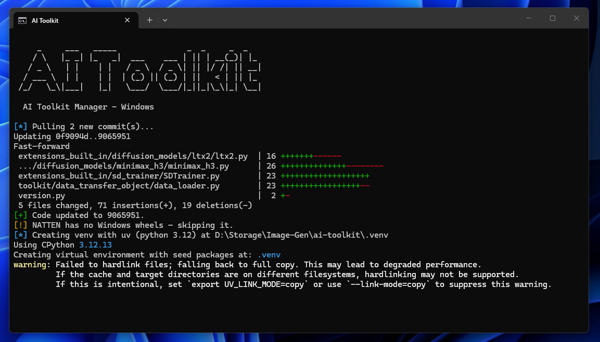 Ostris AI Toolkit のインストール:画像2