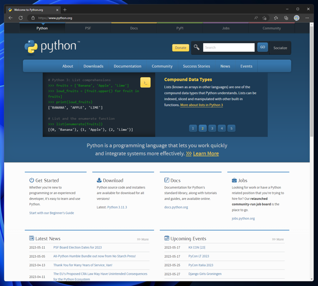 Python for Windows をインストールする:画像1