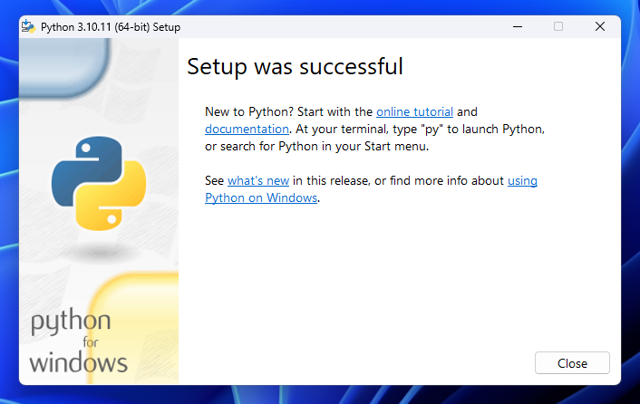 Python for Windows をインストールする:画像9
