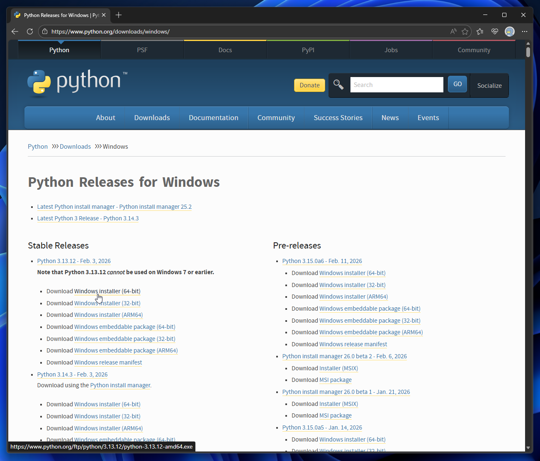 Python for Windows をインストールする:画像3