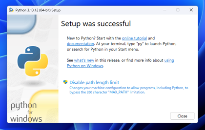 Python for Windows をインストールする:画像12