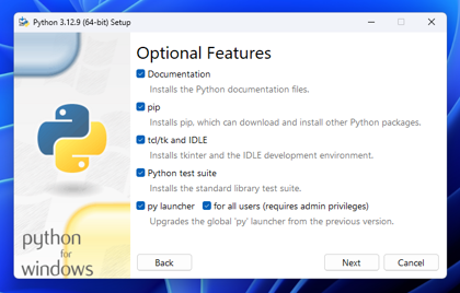 Python for Windows のアップデート (Python for Windows 3.12.x):画像3