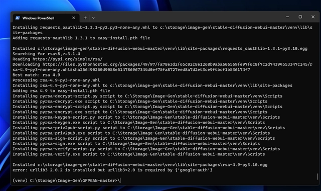 Automatic1111 Stable Diffusion Web UI インストール時のパッケージの手動インストール (gitのエラーが解消できない場合):画像10