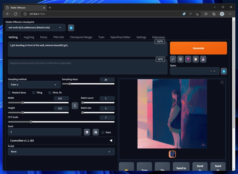 Stable Diffusion 2.x のカスタムモデルをインストールして画像生成する (Replicant V3 のインストール):画像39