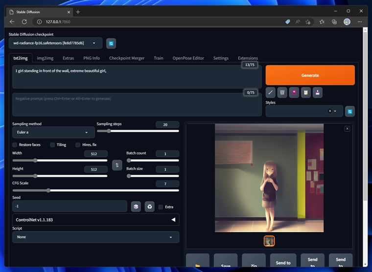 Stable Diffusion 2.x のカスタムモデルをインストールして画像生成する (Replicant V3 のインストール):画像41