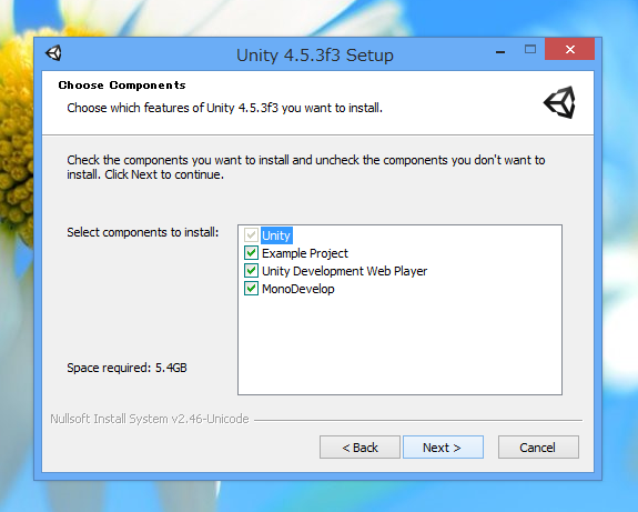 Unity (バージョン4) をインストールする:画像5