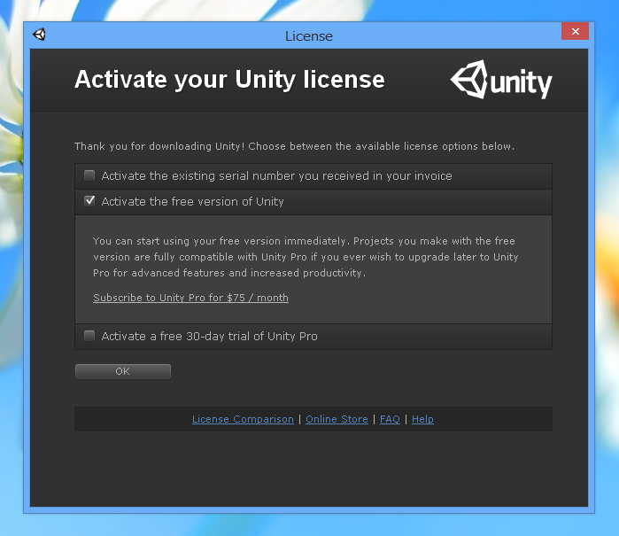 Unity (バージョン4) をインストールする:画像12