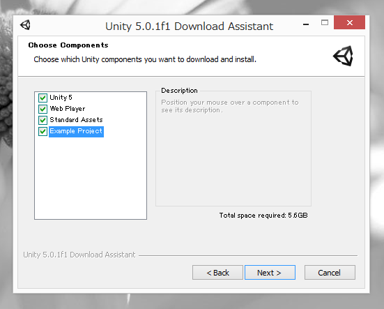 Unity (バージョン5) をインストールする:画像9