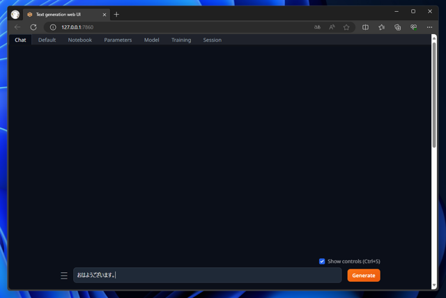 Text Generation Web UI で日本語のLLMモデルをロードしたが生成結果が英語で出力される:画像11