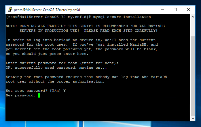 MariaDB の初期設定をする (mysql_secure_installation コマンドによる初期設定):画像4