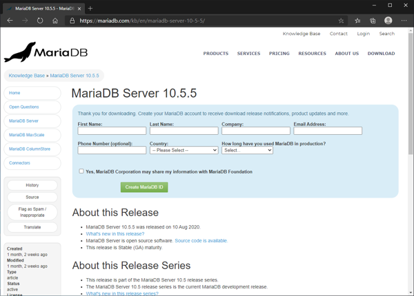 MariaDB Windows版を10.5 にアップグレードする:画像3