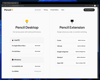Pencil のインストール:画像2