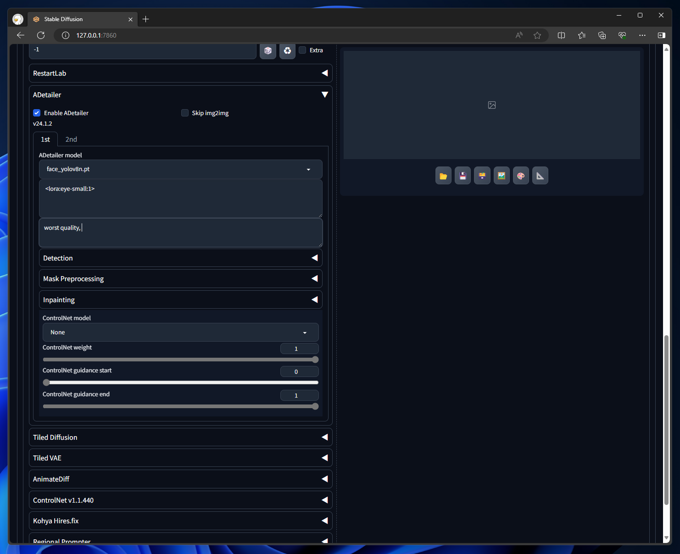 img2imgでADetailer の処理のみを実行する - img2imgでADetailerを適用すると顔以外の画像が変化してしまう:画像3