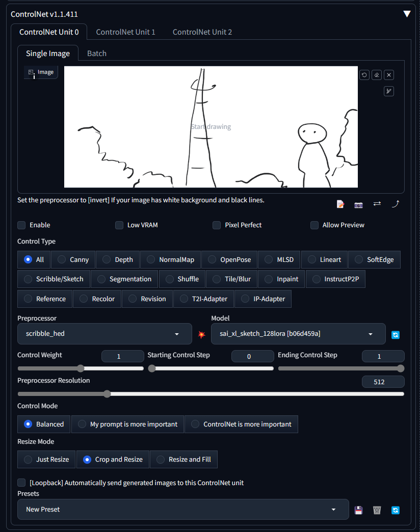 SDXLでControlNetのScribble/Sketchモデルを使用する:画像4