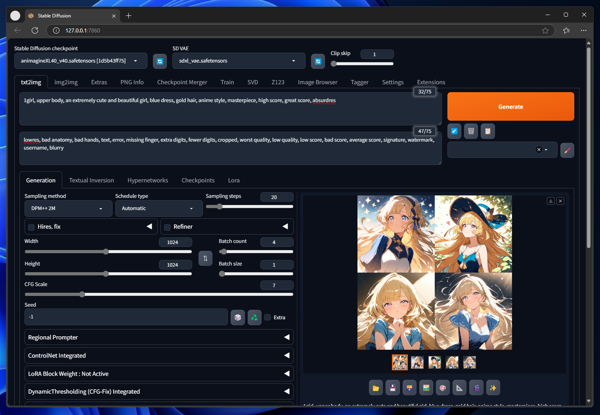 かわいい女の子を生成する Stable Diffusion のプロンプト:画像4