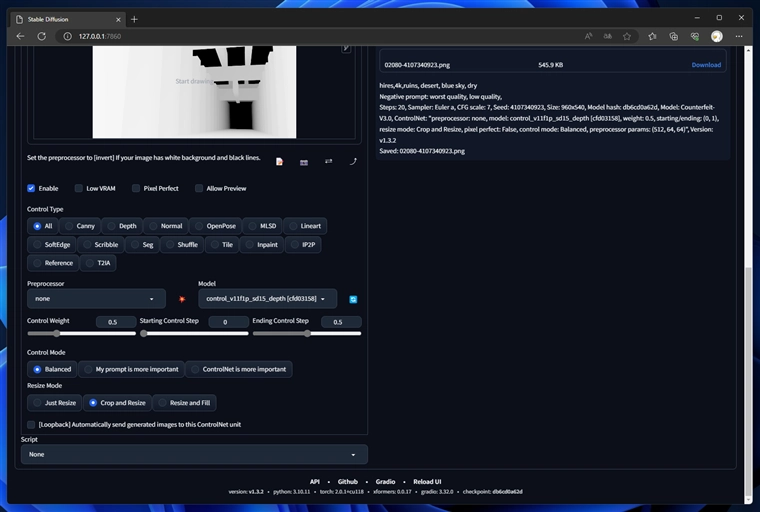 Z深度画像を利用してイメージを生成する - ControlNet Depth を利用:画像17