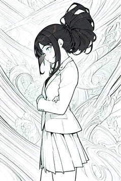 漫画の線画のスタイルの画像を生成する - Anime Lineart LoRA を利用する:画像13