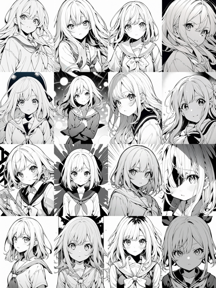 Restart - モノクロ線画の生成結果でのサンプリングメソッドの比較:画像34