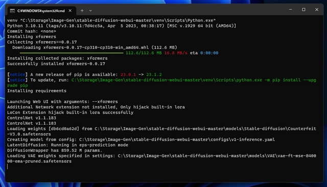 Stable Diffusion Web UIでXformers を有効にする:画像1