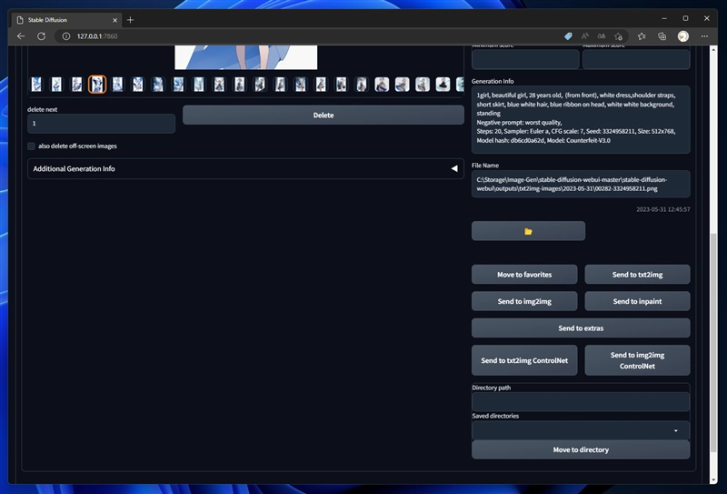 以前に生成した画像のプロンプトや設定を調べたい (Stable Diffusion Web UI):画像15