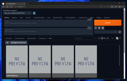 add-detail-xl のLoRA - Detail Tweaker XL をインストールする:画像3
