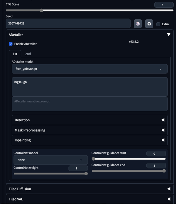 ADetailer (After Detailer) のインストールと利用手順:画像16