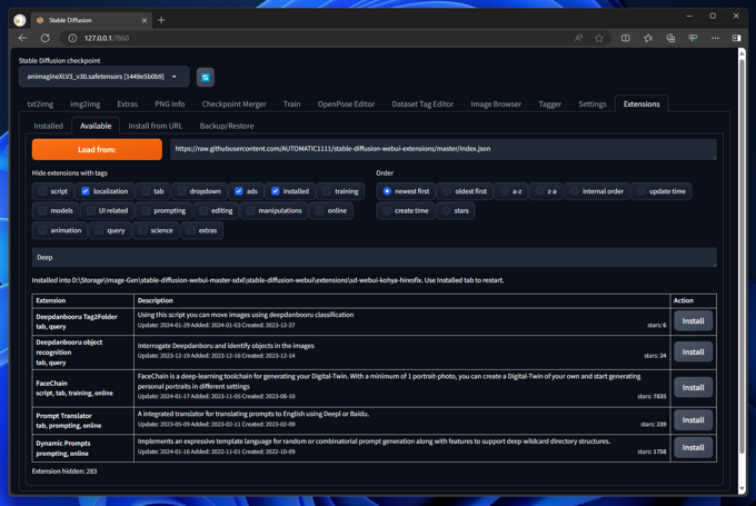 Deep Shrink Hires.fix のインストール (Automatic 1111 WebUI へのインストール):画像7