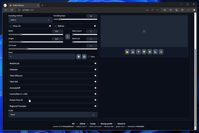 Deep Shrink Hires.fix のインストール (Automatic 1111 WebUI へのインストール):画像10
