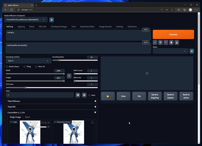 顔の表情を修正する - ControlNet Inpaint を利用:画像12