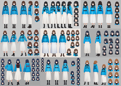 Stein Illustrious v11A - キャラクターの三面図を出力するプロンプト:画像9
