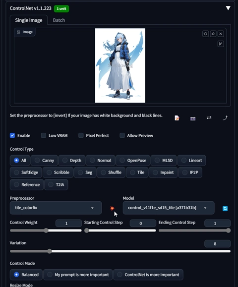 ContorlNet Tile の処理で色が変化しないようにする- tile_colorfix の利用:画像7