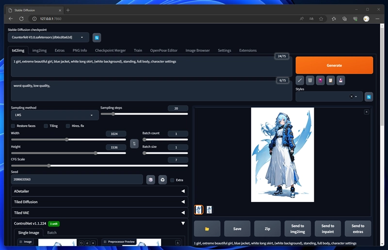 ContorlNet Tile の処理で色が変化しないようにする- tile_colorfix の利用:画像16