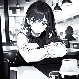 カラーイラスト画像をグレースケールの漫画スタイルの画像にする - ControlNet Lineart Anime + Manga Style LoRAを利用:画像8