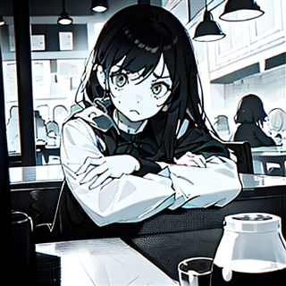 カラーイラスト画像をグレースケールの漫画スタイルの画像にする - ControlNet Lineart Anime + Manga Style LoRAを利用:画像7