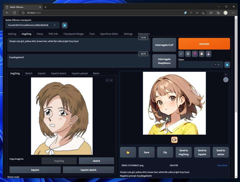 Stable DiffusionでAIにイラストを手直ししてもらう:画像16
