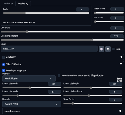 元の画像の形状や構図を維持してアップスケールする (ControlNet Tile + 生成時プロンプト、パラメーターを利用):画像26