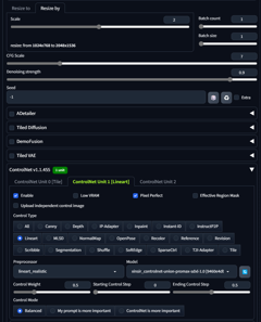 元の画像の形状や構図を維持してアップスケールする (ControlNet Tile + 生成時プロンプト、パラメーターを利用):画像34