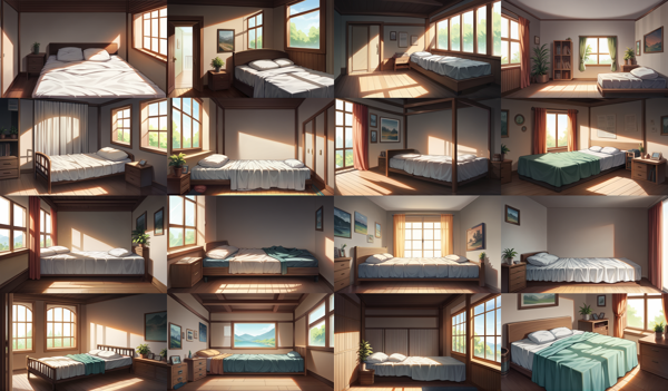 Anime Moldel AMORE - 背景の画像の生成結果を比較する:画像80
