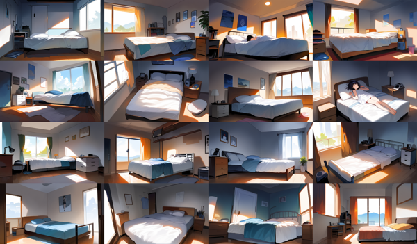 PD for Anime - 背景の画像の生成結果を比較する:画像104