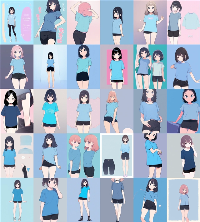 アニメ / イラスト系 モデルの違いによる出力イメージの比較 (SDXL 旧バージョンモデル):画像123