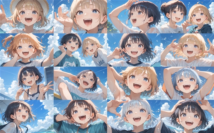 Prompt 2 - アニメ / イラスト系 モデルの違いによる出力イメージの比較 (SDXL Pony系):画像44