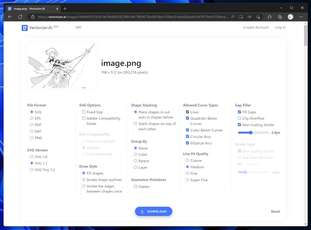 vectorizer.ai を利用してラスタ画像をベクタ化する:画像18
