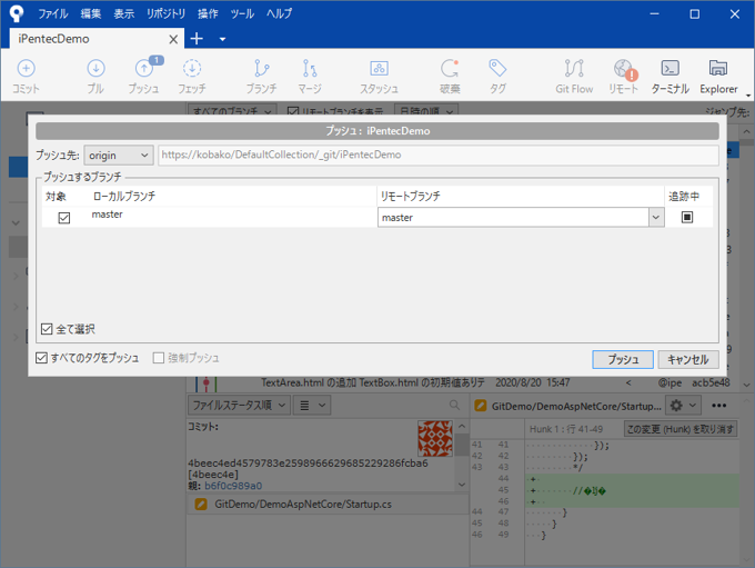SourcetreeでリモートのGitリポジトリへ変更をプッシュする:画像3