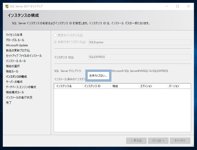 SQL Server 2017 Express エディション のインストール:画像28