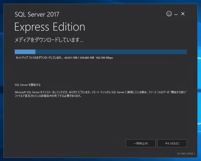SQL Server 2017 Express エディション のインストール:画像7