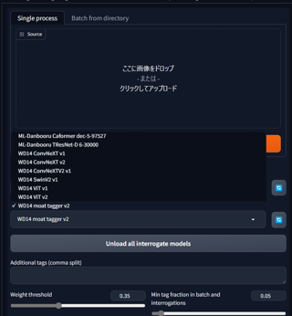 Stable Diffusion WebUI Tagger に Interrogator (Taggerモデル) を追加する:画像1