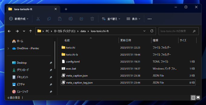 キャプションファイルとタグファイルをJsonファイルにまとめる:画像5