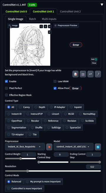 Instant-ID, IP-Adapter Face-ID の入力画像にアニメ、漫画画像を設定すると 