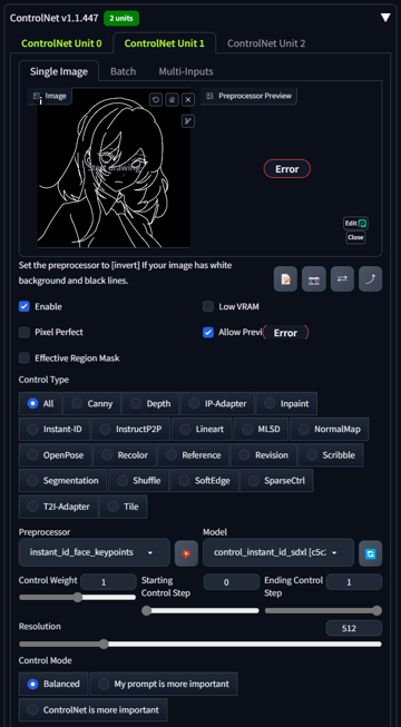 Instant-ID, IP-Adapter Face-ID の入力画像にアニメ、漫画画像を設定すると 