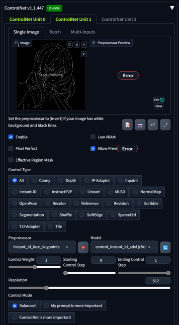 Instant-ID, IP-Adapter Face-ID の入力画像にアニメ、漫画画像を設定すると 